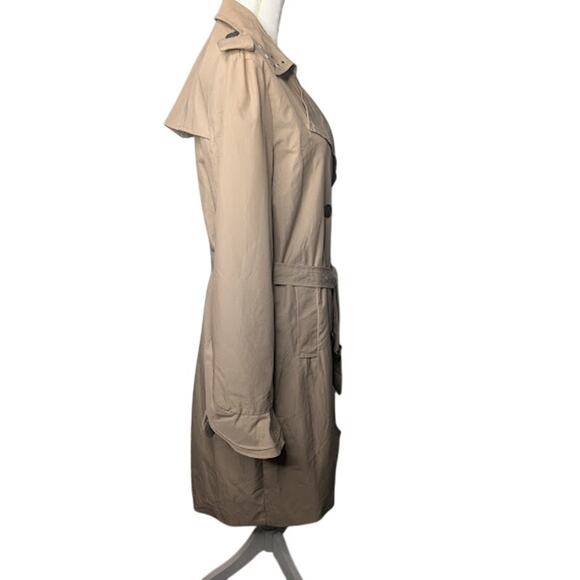 C & C CALIFORNIA studded trench coat tan ruffled sleeves Large NWT academia - Picture 7 of 12